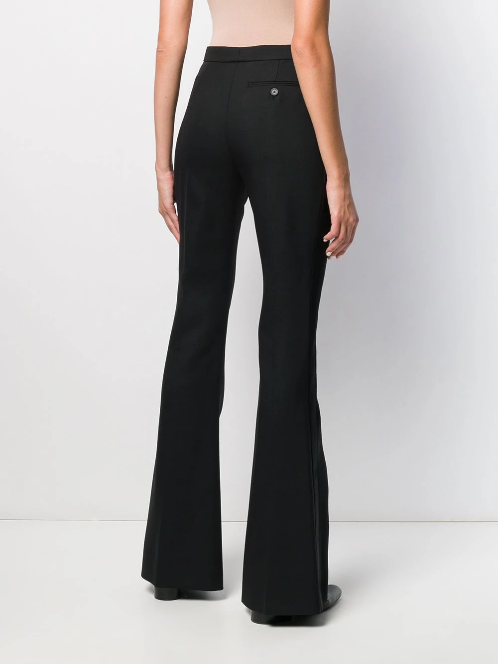 Cheapest ๐ Alexander McQueen High rise flared tailored trousers โญ 4 Alexander McQueen high-rise flared tailored trousers