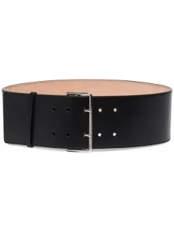 Alexander McQueen black leather waist belt