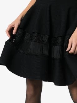 Alexander McQueen high-waisted macrame-panelled skirt