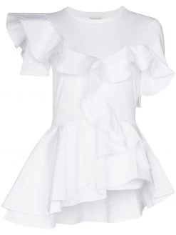 Alexander McQueen ruffle detail T-shirt