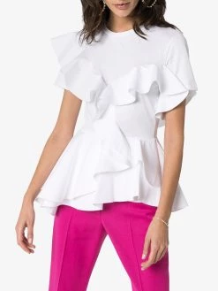 Alexander McQueen ruffle detail T-shirt