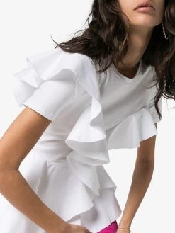 Alexander McQueen ruffle detail T-shirt