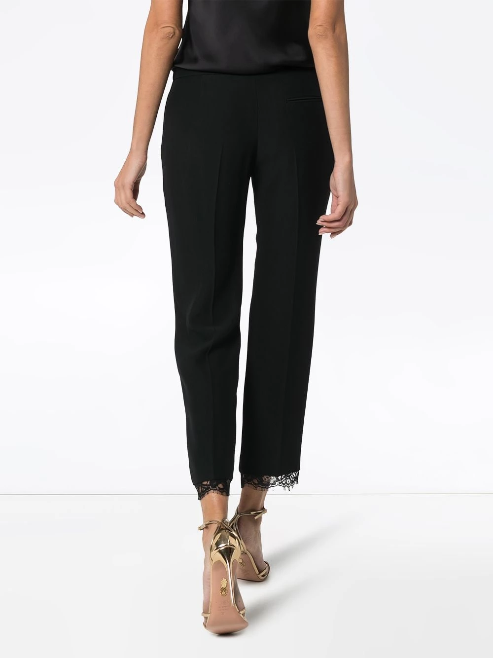 Hot Sale ⌛ Alexander McQueen Cropped lace trimmed trousers 👏 4 Alexander McQueen cropped lace-trimmed trousers