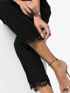 Hot Sale ⌛ Alexander McQueen Cropped lace trimmed trousers 👏 9 Alexander McQueen cropped lace-trimmed trousers