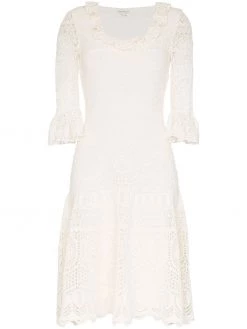 Alexander McQueen crochet frill fit and flare dress