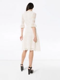 Alexander McQueen crochet frill fit and flare dress