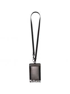 Alexander McQueen logo-print leather smartphone case