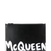 Alexander McQueen contrast logo print clutch