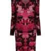 Alexander McQueen blurred rose jacquard fitted dress