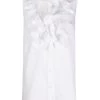 Alexander McQueen collarless ruffled blouse