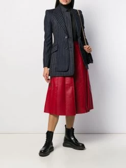 Alexander McQueen pleated leather midi skirt