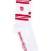 Alexander McQueen stripe and skull-embellished socks