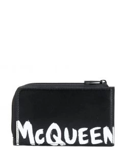 Alexander McQueen logo print coin pouch cardholder