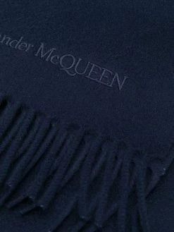 Alexander McQueen embroidered logo scarf