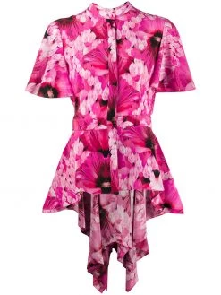 Alexander McQueen floral print asymmetric shirt
