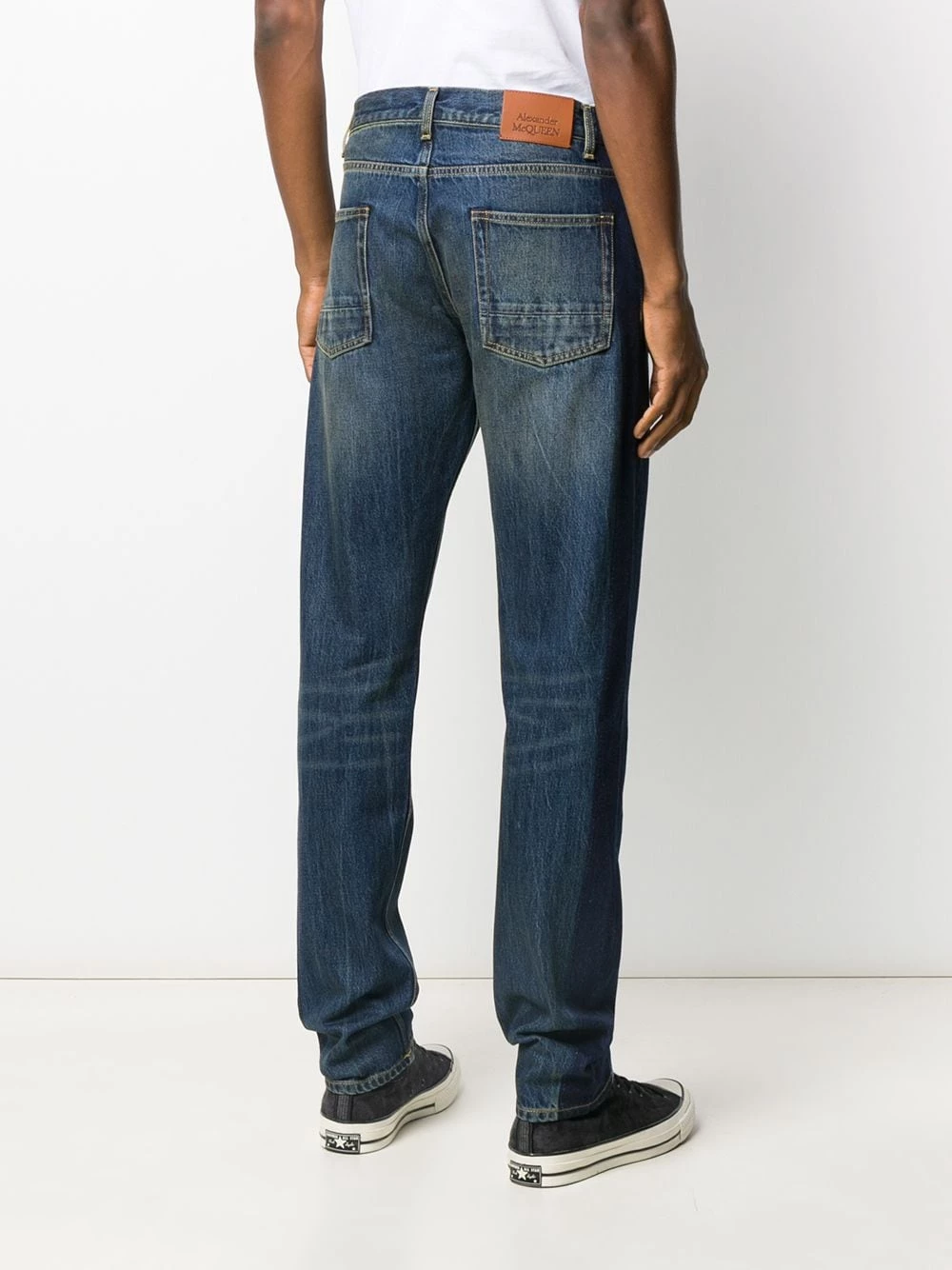 Cheap โค๏ธ Alexander McQueen Side tape straight leg ๐ jeans ๐ 4 Alexander McQueen side tape straight-leg jeans