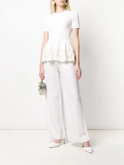 Alexander McQueen rib-knit ruffled top