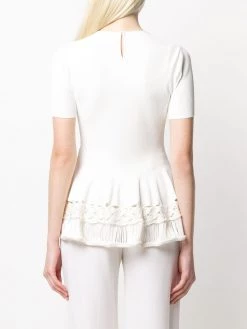 Alexander McQueen rib-knit ruffled top