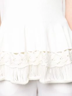 Alexander McQueen rib-knit ruffled top