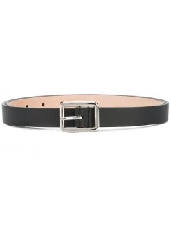 Alexander McQueen leather silver buckle belt