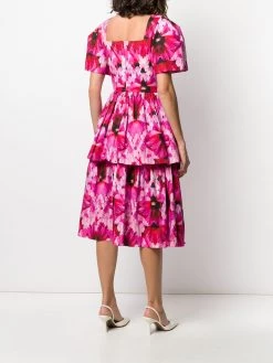 Alexander McQueen Endangered Flower print ruffle dress