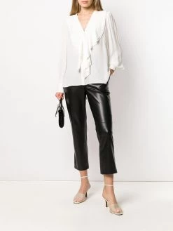Alexander McQueen ruffle-front long-sleeve blouse