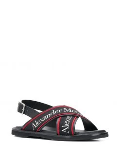 Alexander McQueen cross strap sandals