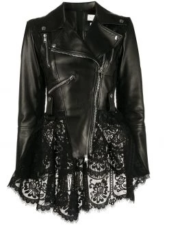Alexander McQueen lace peplum biker jacket