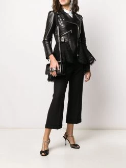 Alexander McQueen lace peplum biker jacket