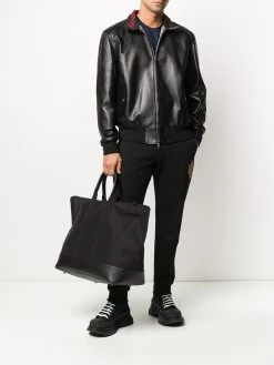 Alexander McQueen lambskin zipped bomber jacket