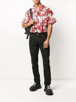 Alexander McQueen dragon patch tapered jeans