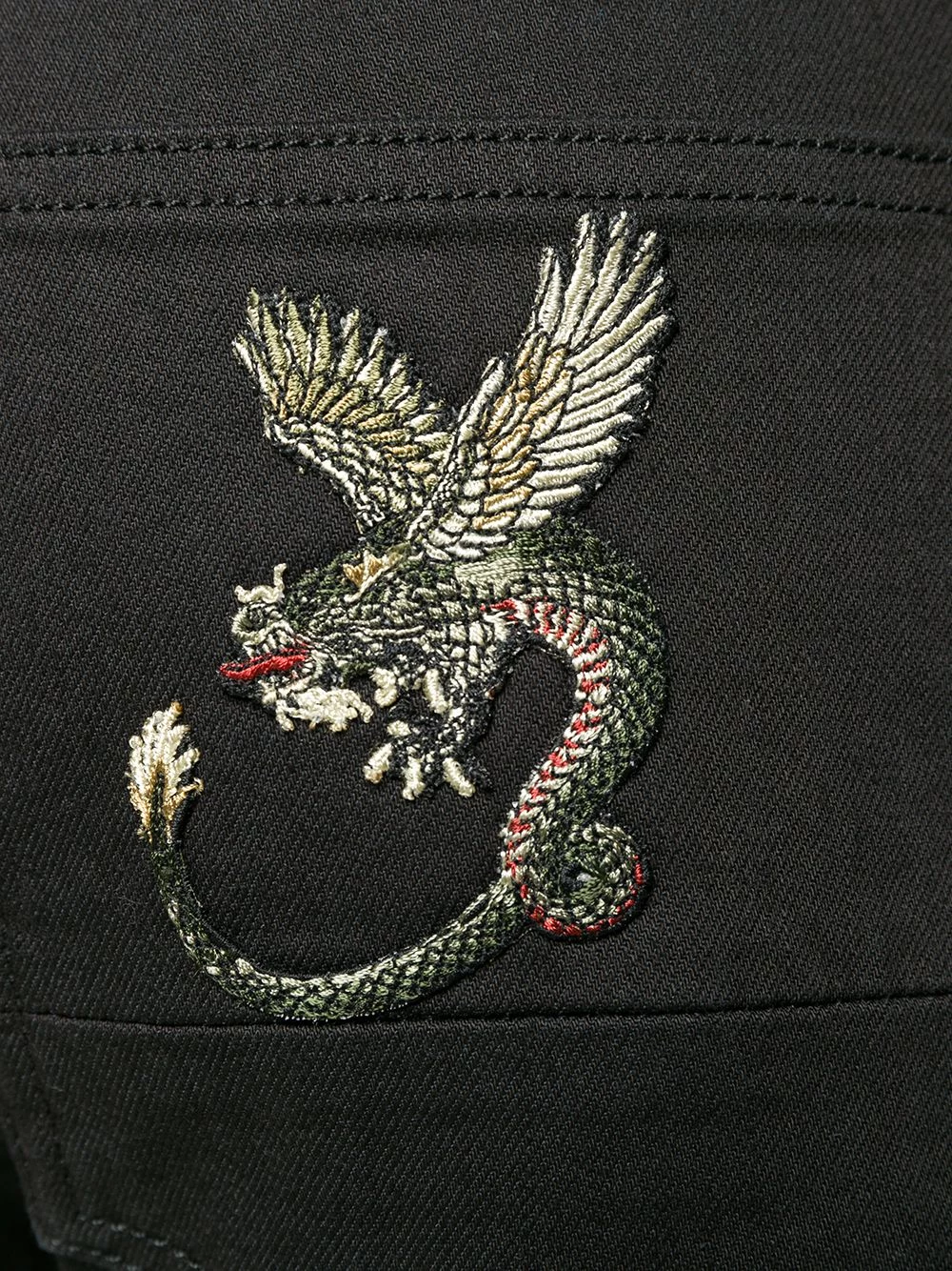 Wholesale 💯 Alexander McQueen Dragon patch tapered 👖 jeans 🥰 5 Alexander McQueen dragon patch tapered jeans