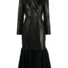 Alexander McQueen lace hem double-breasted coat