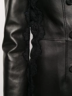 Alexander McQueen lace hem double-breasted coat