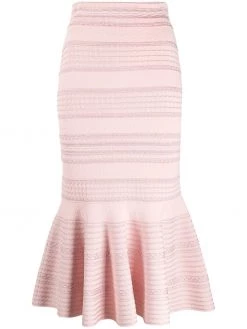 Alexander McQueen peplum hem midi skirt