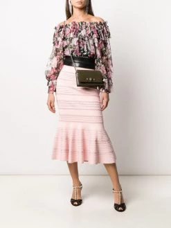 Alexander McQueen peplum hem midi skirt