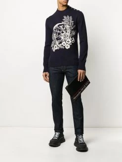 Alexander McQueen flat lettering logo printed clutch