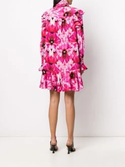 Alexander McQueen hibiscus print flared mini dress