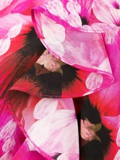 Alexander McQueen hibiscus print flared mini dress