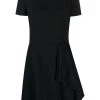 Alexander McQueen structured-shoulder draped-panel dress