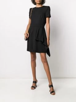 Alexander McQueen structured-shoulder draped-panel dress