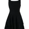 Alexander McQueen ribbed detail flared dress