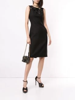 Alexander McQueen bow-embellished pencil dress