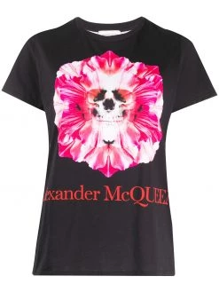 Alexander McQueen skull and flower print T-shirt