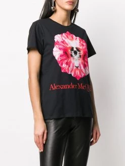 Wholesale ❤️ Alexander McQueen Skull and flower print T 👚 shirt 🎁 7 Alexander McQueen skull and flower print T-shirt