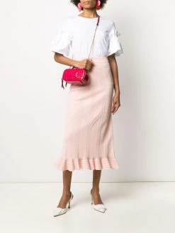 Alexander McQueen textured knitted frilled skirt