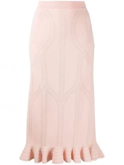 Alexander McQueen textured knitted frilled skirt