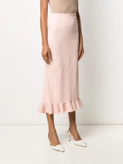 Alexander McQueen textured knitted frilled skirt