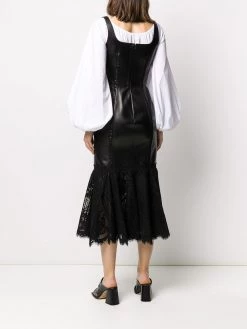 Alexander McQueen floral lace trim fitted dress