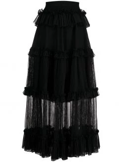 Alexander McQueen sheer panel tiered skirt
